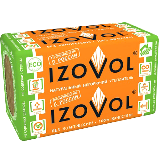 

Теплоизоляция Izovol Ф-120 1000х600х100 мм 3 плиты