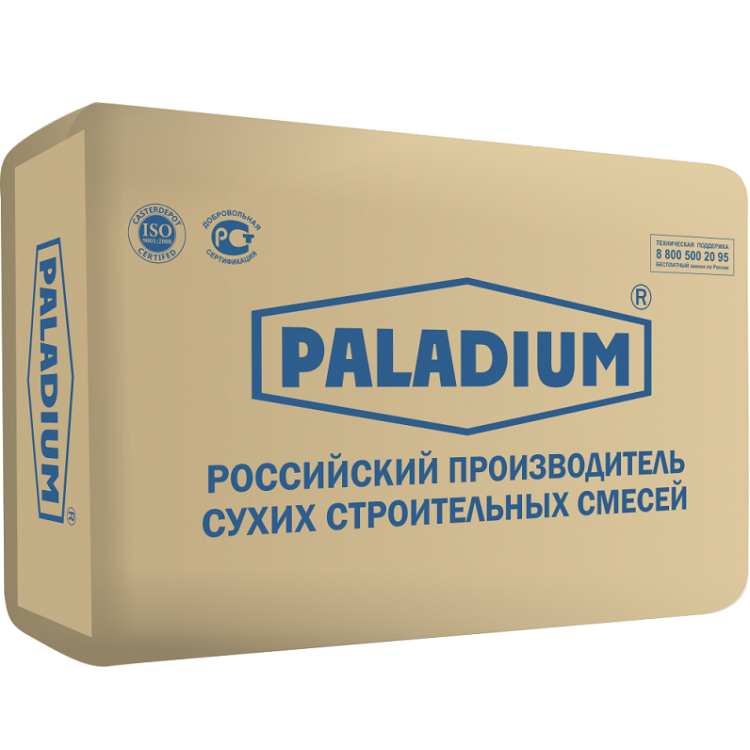 

Штукатурка цементная Paladium PalaplasteR-204 легкая, 45 кг, Серый