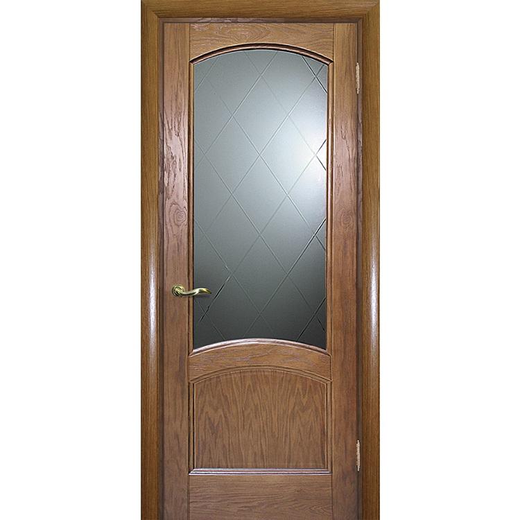 Купить Дверь межкомнатная Текона Вайт 01 шпон Дуб натуральный стекло Готика белое 2000х700 мм