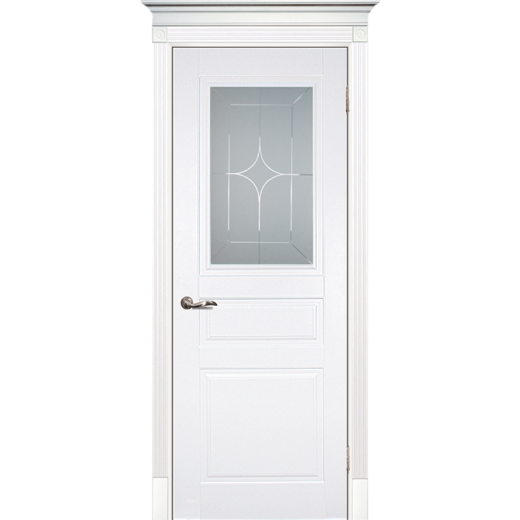 Купить Дверь межкомнатная Текона Смальта 01 белое RAL 9003 стекло белый сатинат 2000х600 мм