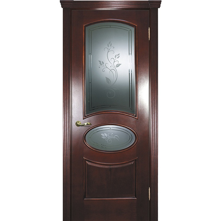 Купить Дверь межкомнатная Текона Фрейм 04 Красное дерево стекло сатинат бронза гравировка Рим 2000х900 мм