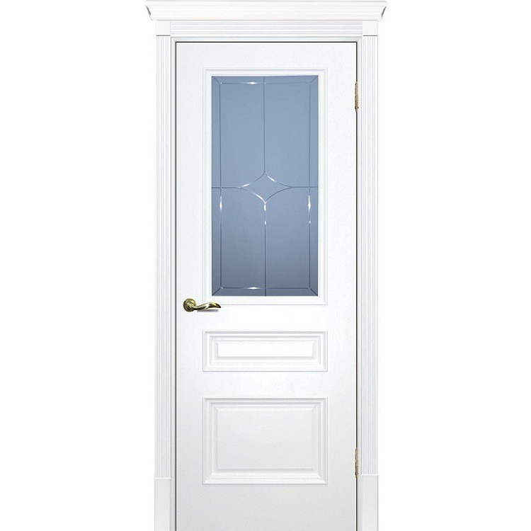 Купить Дверь межкомнатная Текона Смальта 06 белое RAL 9003 стекло белый сатинат 2000х600 мм