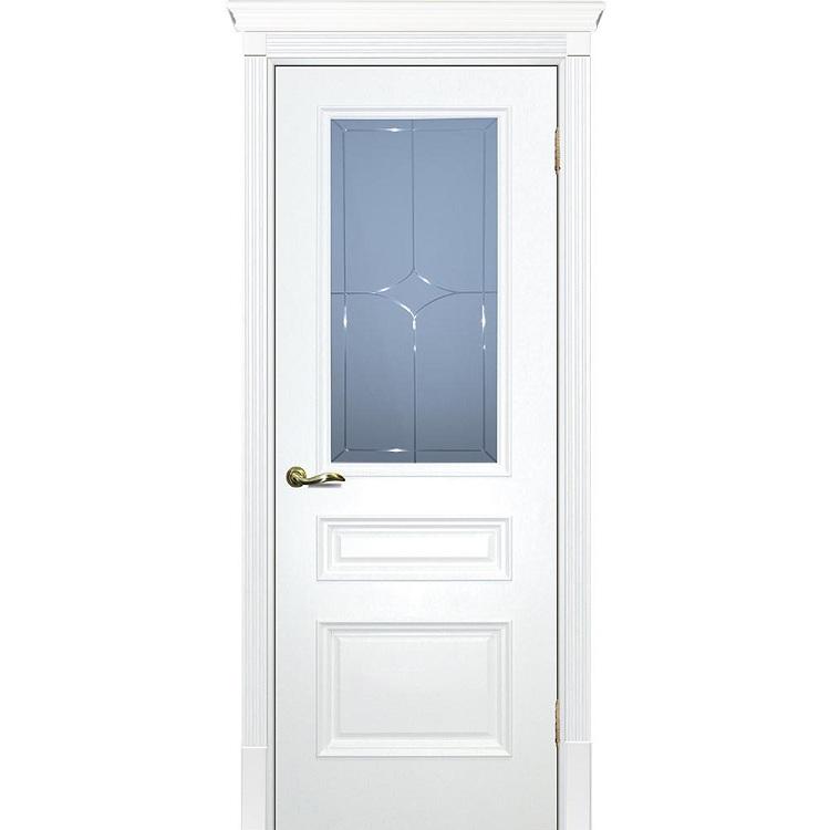 Купить Дверь межкомнатная Текона Смальта 06 белое RAL 9003 стекло белый сатинат 2000х800 мм