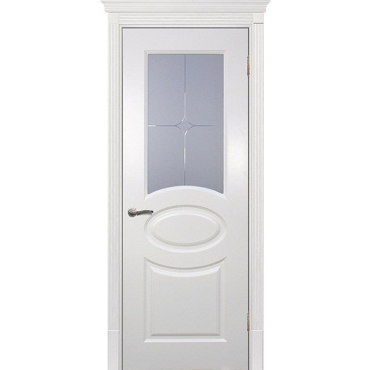 Купить Дверь межкомнатная Текона Смальта 12 молочное RAL 9010 стекло белый сатинат 2000х600 мм