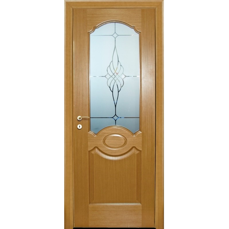 Купить Дверь межкомнатная Мариам Милано шпон Светлый дуб стекло сатинат 2000х900 мм