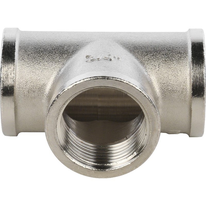 

Тройник Stout SFT-0020-000034 3/4 дюйма никелированный с внутренней резьбой, Серый