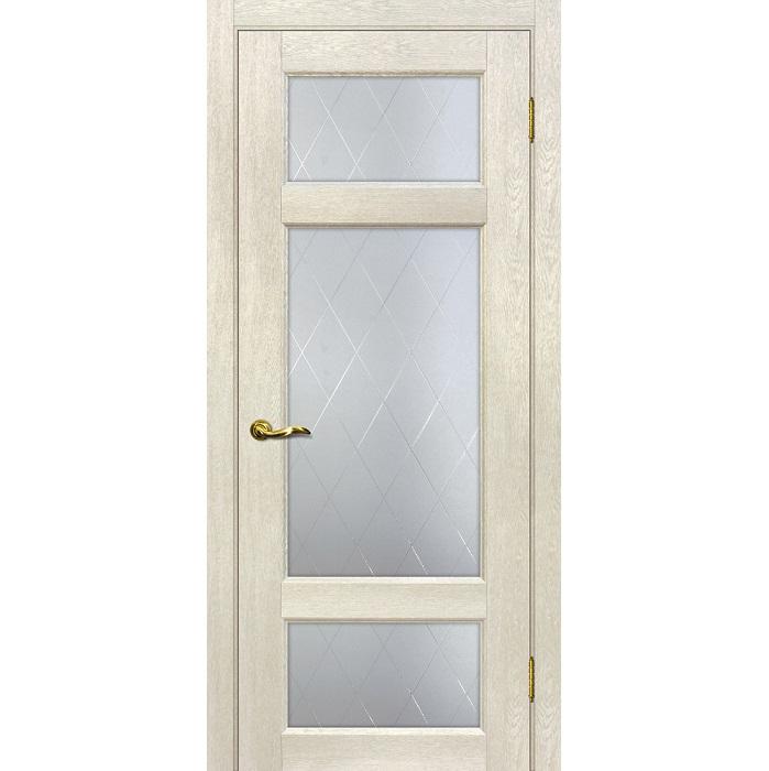 Купить Дверь межкомнатная Мариам Тоскана-3 ПВХ Бьянко стекло белый сатинат 2000х900 мм