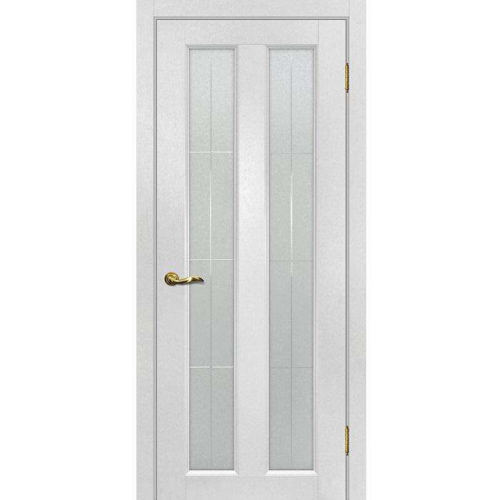 Купить Дверь межкомнатная Мариам Тоскана-5 ПВХ Пломбир стекло белый сатинат решетка 2000х600 мм