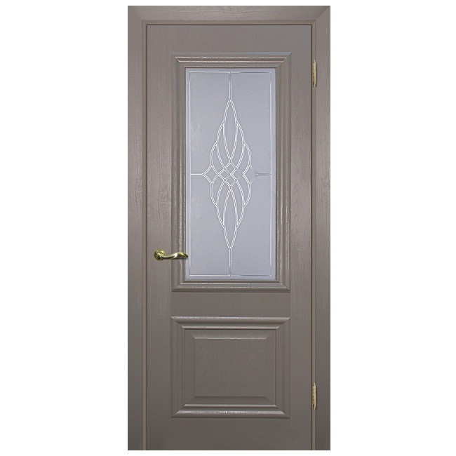 Купить Дверь межкомнатная Мариам Классик-1 ПВХ Каменное дерево стекло сатинат контурный полимер бесцветный 2000х900 мм