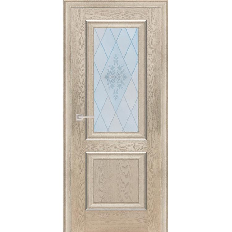 Купить Дверь межкомнатная Profilo Porte PSB-27 Baguette экошпон Дуб Гарвард кремовый стекло белый сатинат 2000х700 мм