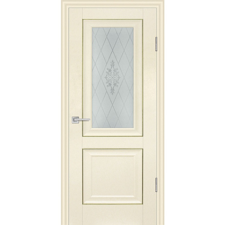 Купить Дверь межкомнатная Profilo Porte PSB-27 Baguette экошпон Ваниль стекло белый сатинат 2000х600 мм