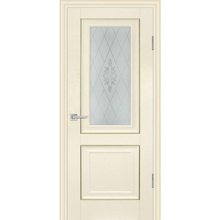 Купить Дверь межкомнатная Profilo Porte PSB-27 Baguette экошпон Ваниль стекло белый сатинат 2000х700 мм