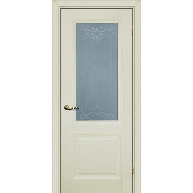 Купить Дверь межкомнатная Profilo Porte PSС-27 Classic экошпон Магнолия стекло белый сатинат 2000х700 мм