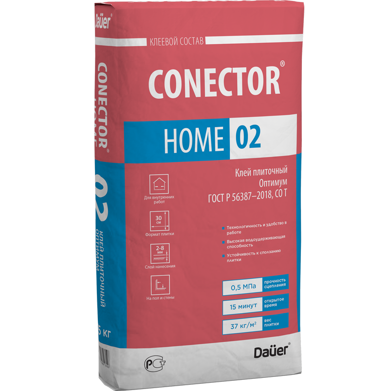 Купить Клей для плитки Dauer Conector Home 02 Оптимум 25 кг