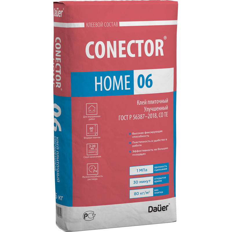 Купить Клей для плитки Dauer Conector Home 06 улучшенный 25 кг
