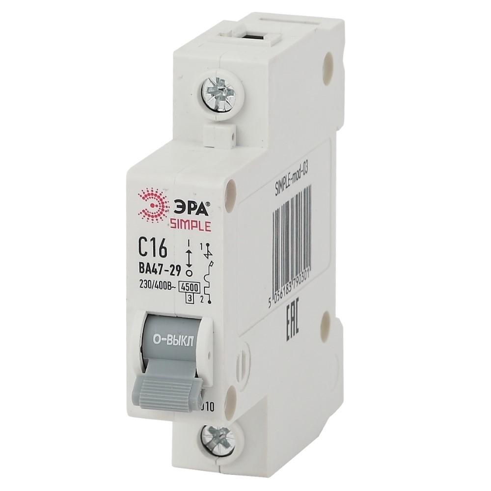 Купить Автоматический выключатель Эра Simple-mod-08 1P 50А (C) 4,5кА ВА 47-29