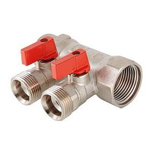 

Коллектор с отсекающими кранами, 1"х2 вых. Евроконус 3/4" Valtec VTc.580.NE.0602