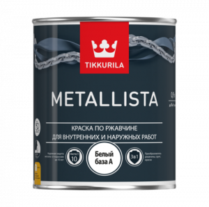 

Tikkurila Metallista, 2.5 л, Краска по ржавчине молотковая коричневая, Коричневый