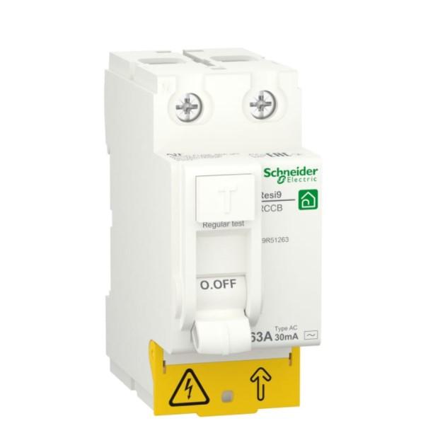 Купить Выключатель дифференциального тока Schneider Electric RESI9 R9R51263 2P 63А тип AC