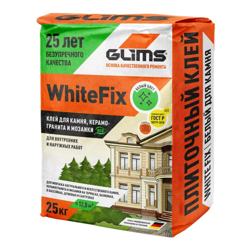 Купить Плиточный клей Glims WhiteFix 25 кг