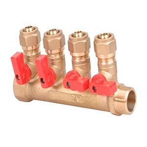 

Коллектор 3/4", 4 выхода 16мм (евроцанга) с шаровыми кранами (красный)