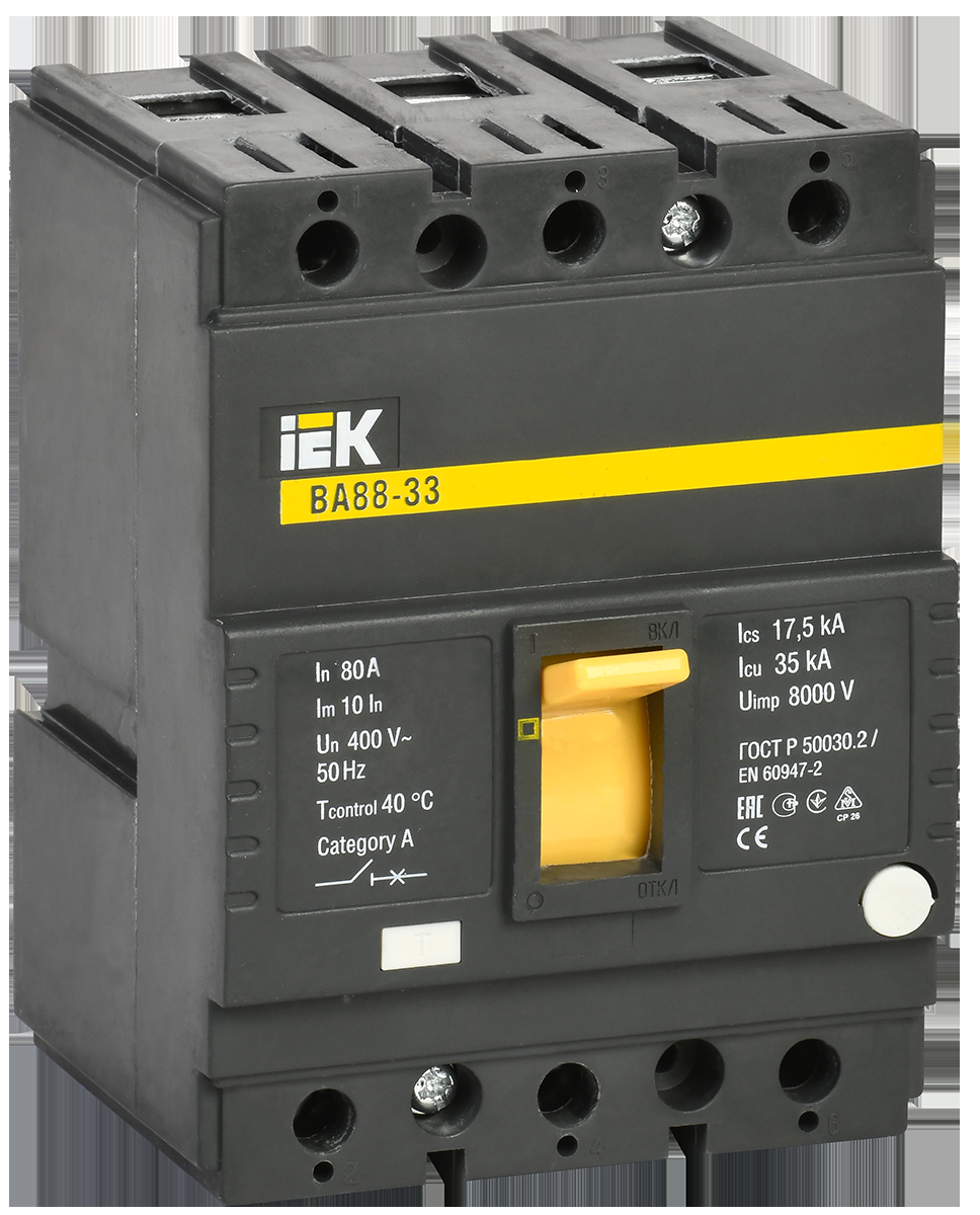 Купить Автоматический выключатель IEK SVA20-3-0080 ВА88-33 3Р