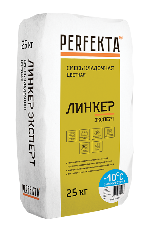

Смесь кладочная Perfekta Линкер Эксперт зимняя супер-белая 25 кг