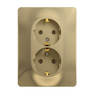 

Розетка Schneider Electric Glossa GSL000424 двухместная с заземлением титан