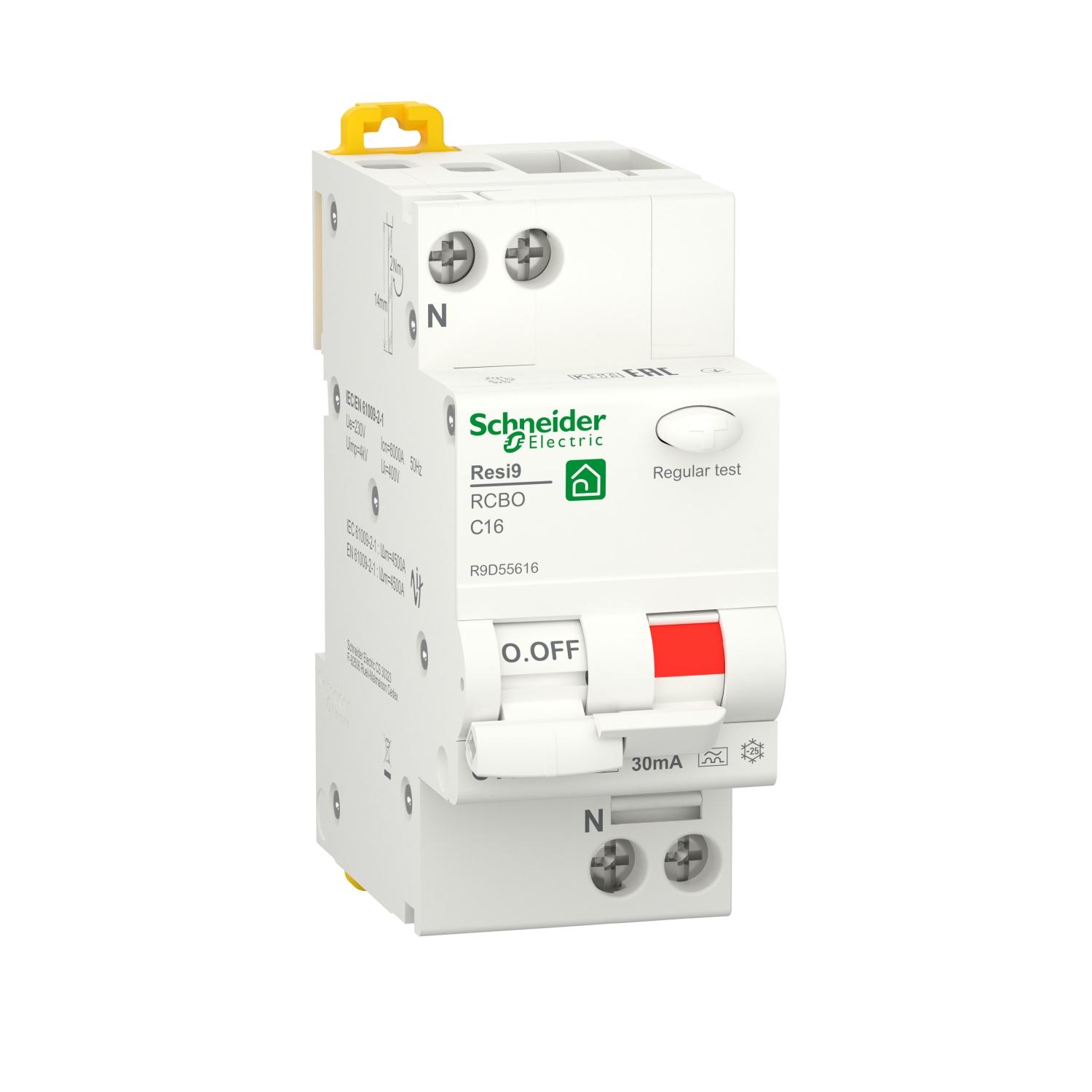 Купить Автоматический выключатель дифференциального  тока Schneider Electric 1P+N С 16А 6000A 30мА тип A