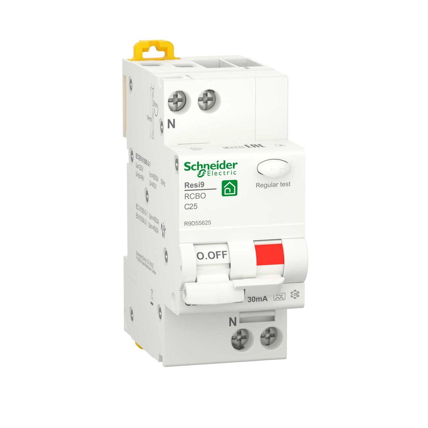 Купить Автоматический выключатель дифференциального  тока Schneider Electric 1P+N С 25А 6000A 30мА тип A