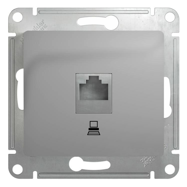 

Механизм компьютерной розетки Schneider Electric Glossa GSL000381K RJ45 одноместный алюминий