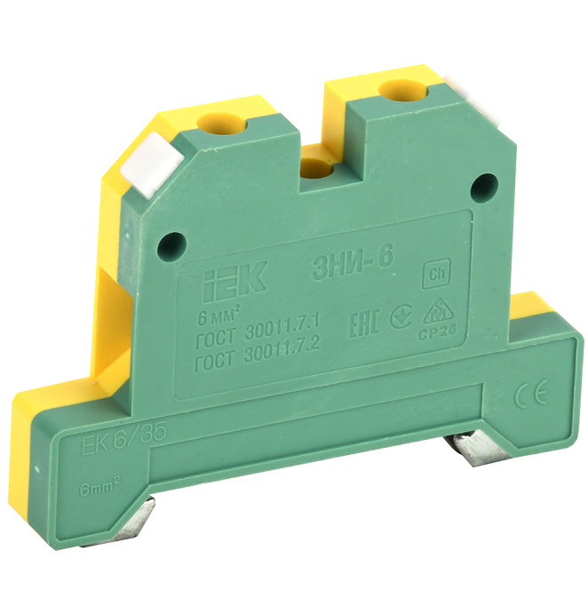 Купить Зажим наборный IEK YZN20-006-K52 ЗНИ-6PEN 6 мм2 желто-зеленый