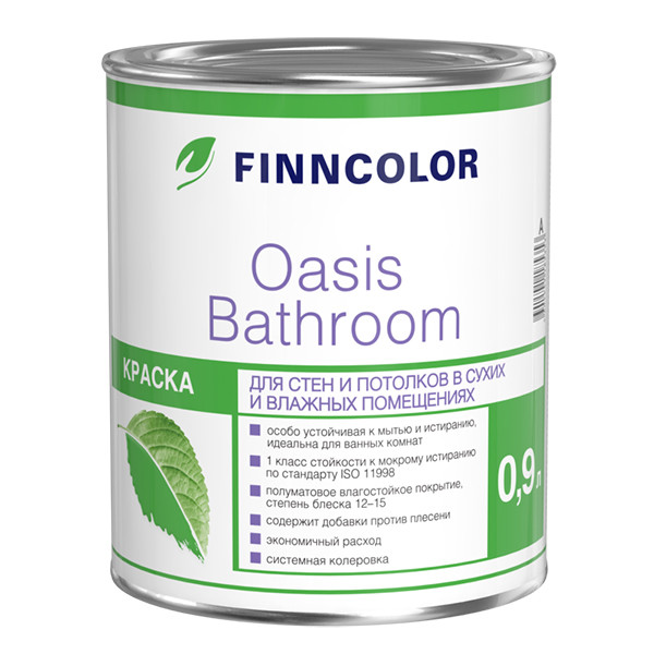 Купить Краска "Oasis Bathroom"  база С   0,9 л (1/6) для влажн. помещений "Тиккурила"
