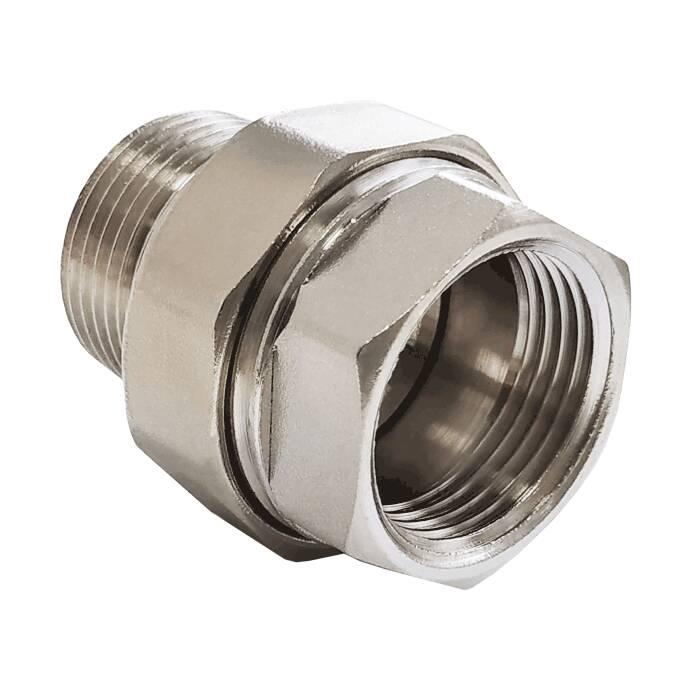 

Соединитель латунь никель американка Ду 25 (1") прямой ВР/НР VALFEX VF.340.N.100