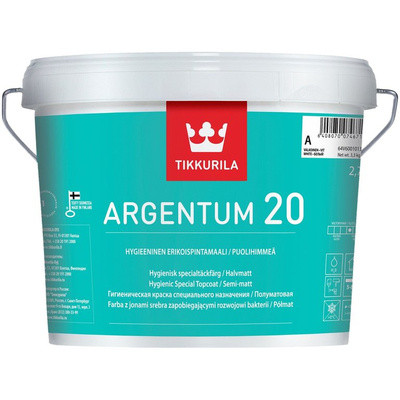 Купить Краска "Argentum-20"  2,7 л (1) антимикробная п/матов. "Тиккурила"
