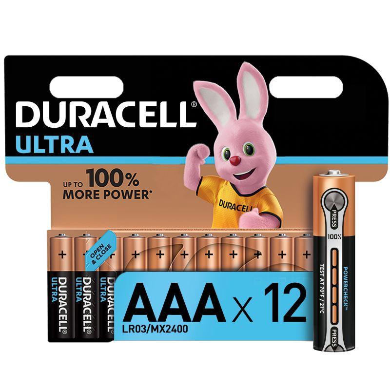 

Элемент питания алкалиновый LR03-12BL Ultra (блист.12шт) Duracell Б0038767