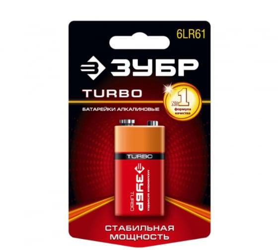 Батарейка щелочная Зубр Turbo 59219_z01 9 В тип 6LR61