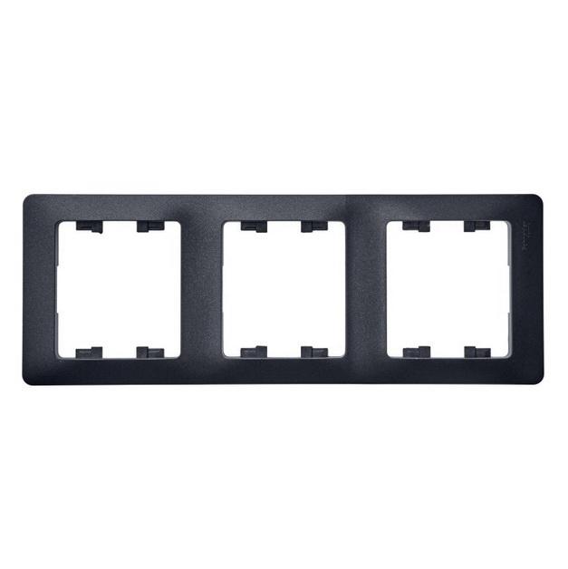 

Рамка трехместная Schneider Electric Glossa GSL000703 антрацит