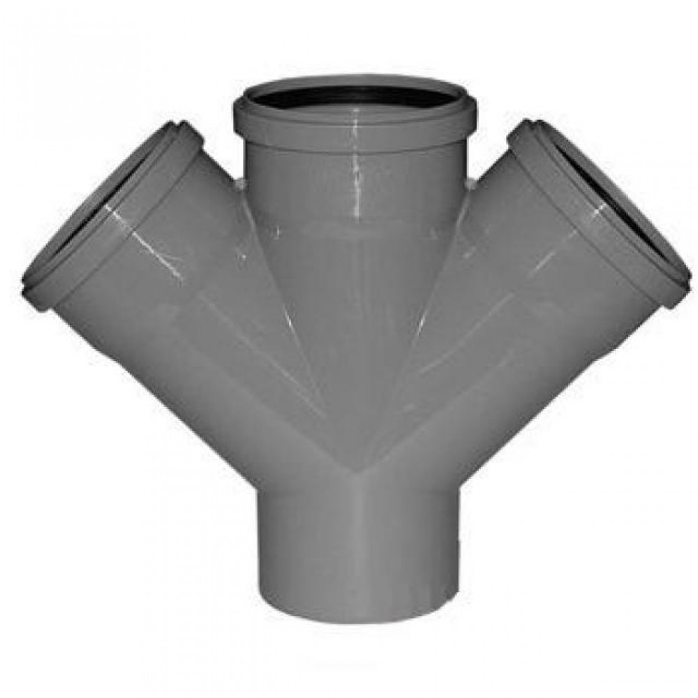 Крестовина канализационная ПП Саратовпластика с кольцом 110х110х110х110 мм 45 градусов
