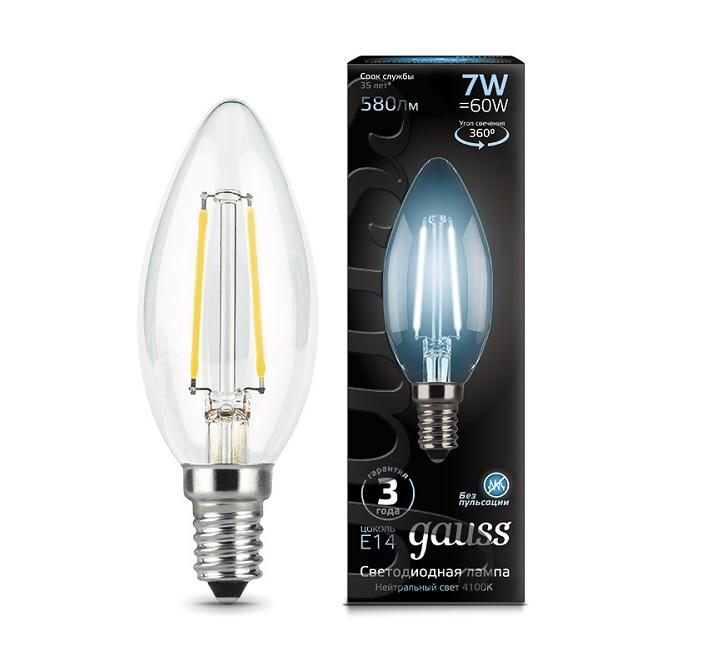Купить Лампа светодиодная Gauss Filament 103801207 E14 580lm 7W 4100K