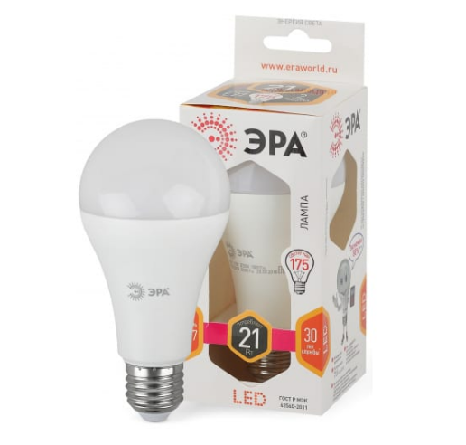 

Лампа светодиодная Эра LED A65-21W-827-E27 Б0035331