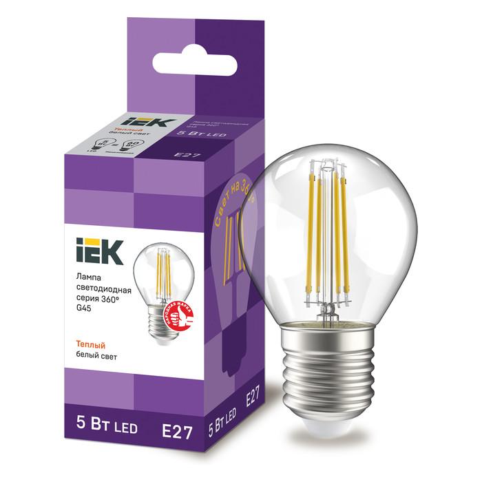 Купить Лампа светодиодная IEK 360 G45 шар 7Вт 230В 4000К E27
