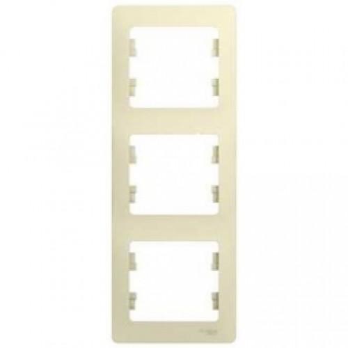 

Рамка трехместная Schneider Electric Glossa GSL000207 бежевая