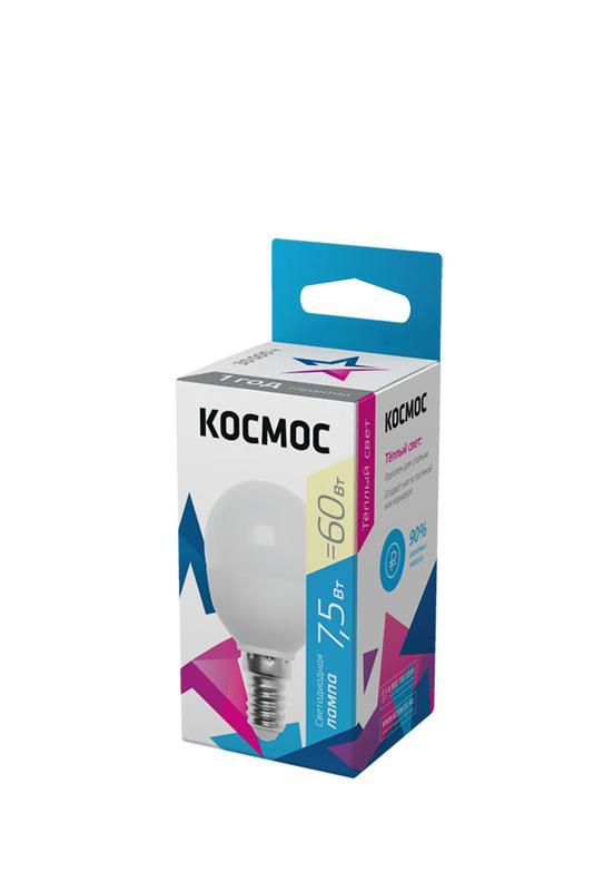 

Лампа светодиодная GL45 7.5Вт 220В E14 3000К Космос LkecLED7.5wGL45E1430