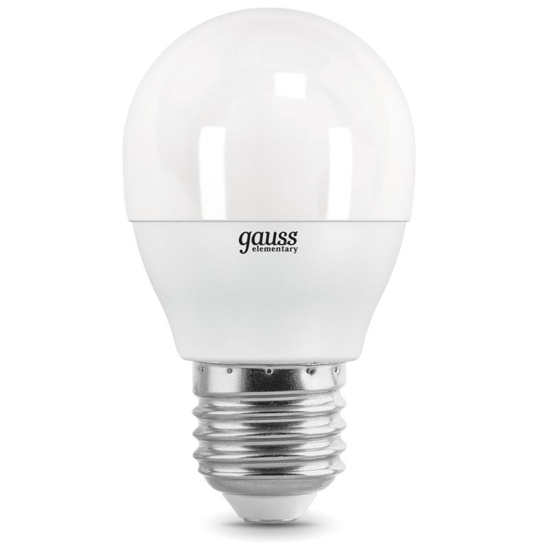 Купить Лампа светодиодная Gauss 53238 Elementary Шар 8W E27 6500K