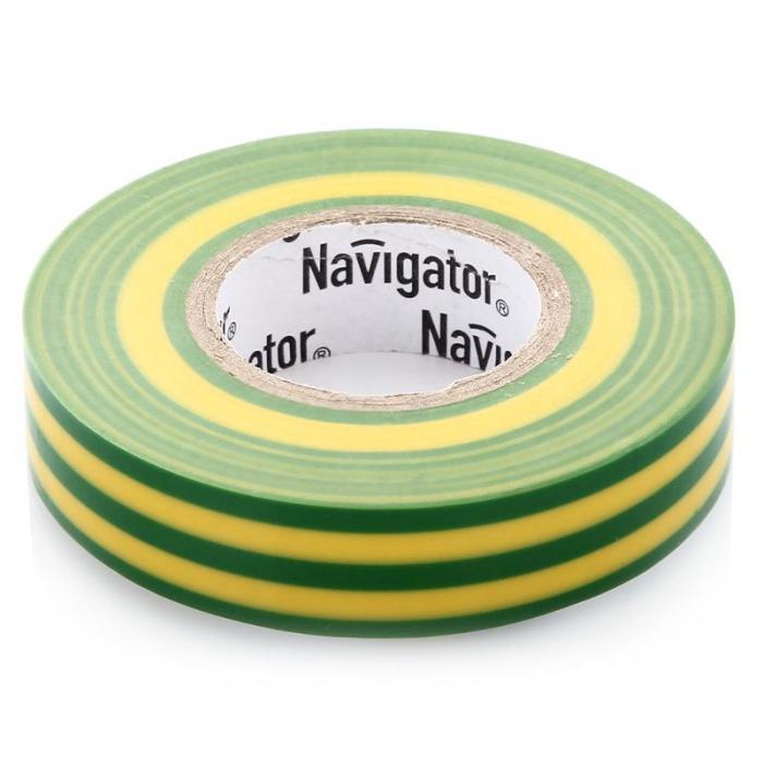 Изолента ПВХ Navigator 15 мм желто-зеленая NIT-B15-20/YG