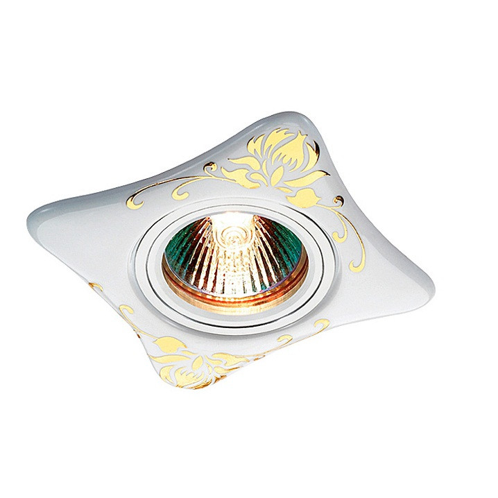 Купить Светильник встраиваемый Novotech Ceramic 369929 NT14 222 белый/золото GX5.3 50W 12V