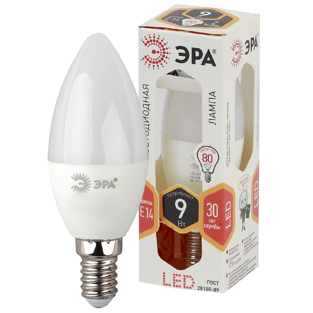Купить Лампа светодиодная Эра Led B35-9W-827-E14 E14 7W 2700K