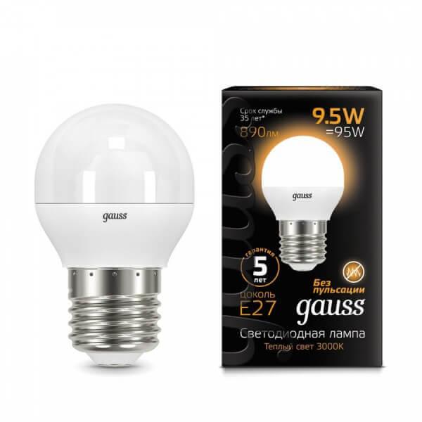 Купить Лампа светодиодная Gauss Globe 105102110 E27 9,5W 3000K
