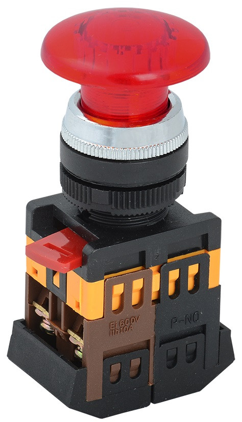 Купить Кнопка управления IEK AELA-22 Грибок d22 мм красный неон